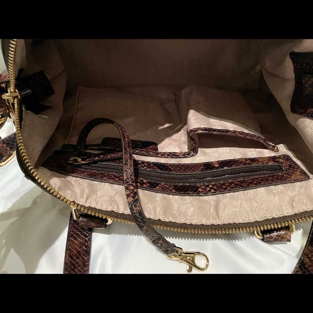 Michael Kors Large Bedford Top Zip Python Embosse… - image 7